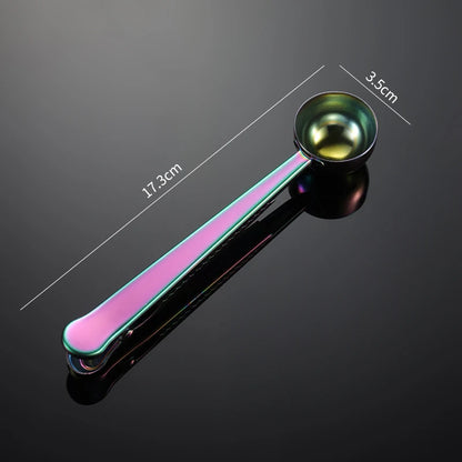 Multifunction Stainless Steel Coffee Spoon Sealing Clip Kitchen Accessories Recipient Cafe Decoration