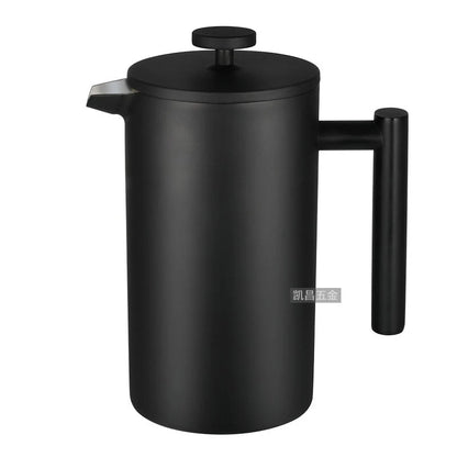 1L Vacuum Double Wall Stainless Steel French Press Coffee Maker Cafe Pot Kitchen Accessories Teapot Free Shipping Cafe Machine