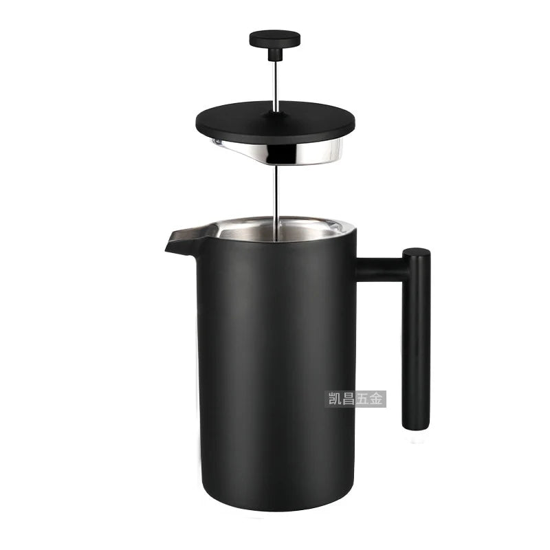 1L Vacuum Double Wall Stainless Steel French Press Coffee Maker Cafe Pot Kitchen Accessories Teapot Free Shipping Cafe Machine