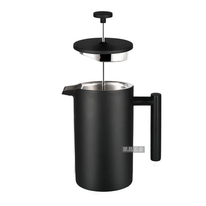 1L Vacuum Double Wall Stainless Steel French Press Coffee Maker Cafe Pot Kitchen Accessories Teapot Free Shipping Cafe Machine