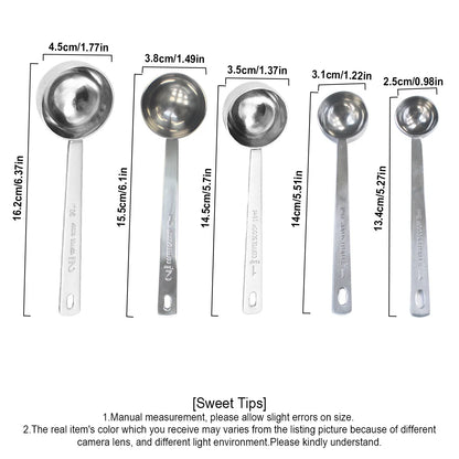 Stainless Steel Coffee Scoop, Tablespoon Measuring Spoon Long Handle Coffee Spoon for Kitchen Cafe Making