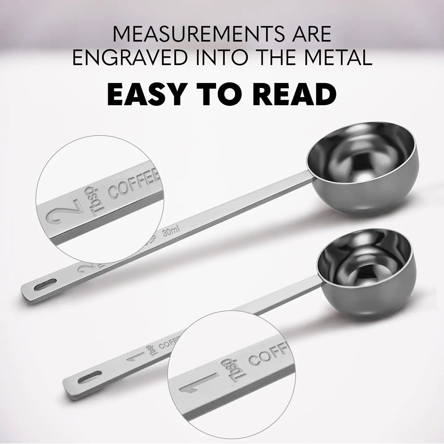 Stainless Steel Coffee Scoop, Tablespoon Measuring Spoon Long Handle Coffee Spoon for Kitchen Cafe Making