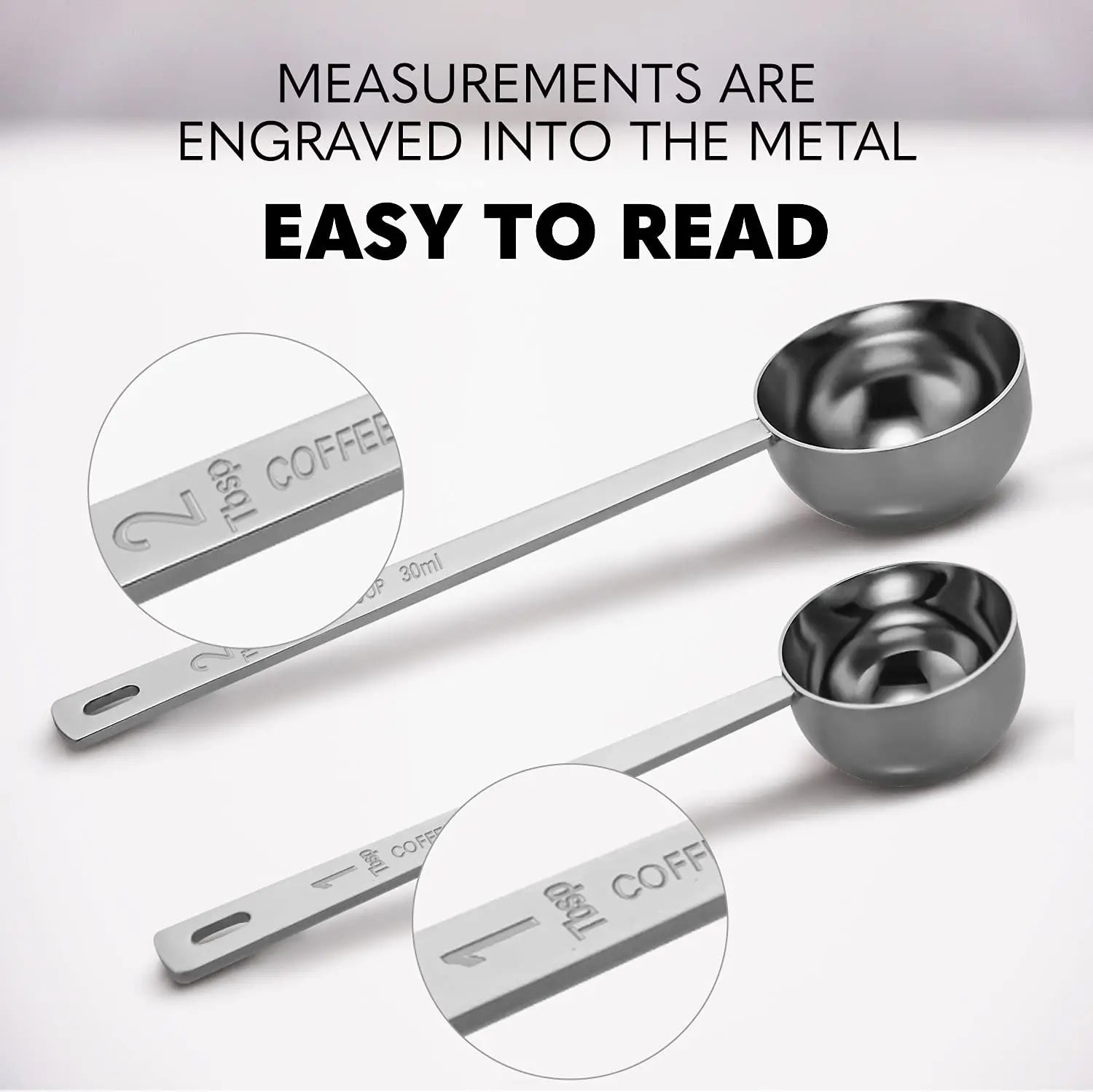 Stainless Steel Coffee Scoop, Tablespoon Measuring Spoon Long Handle Coffee Spoon for Kitchen Cafe Making