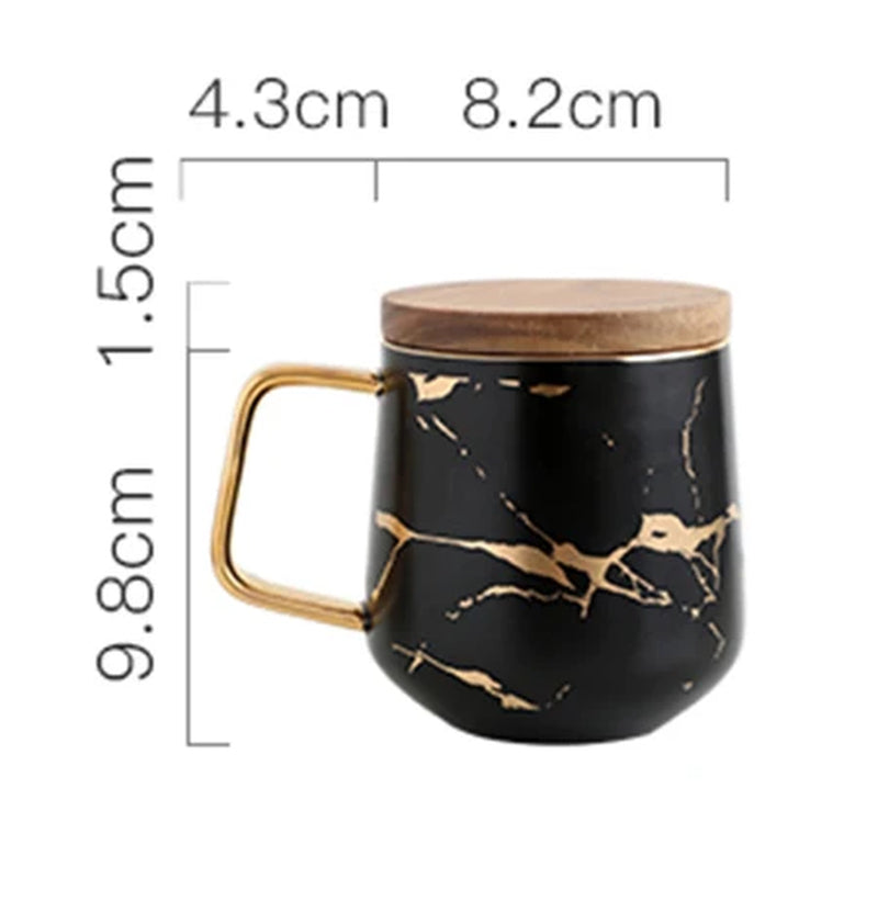 Luxury Nordic Marble Ceramic Coffee Cups Condensed Coffee Mugs Cafe Tea Breakfast Milk Cups Saucer Suit with Dish Spoon Set Ins